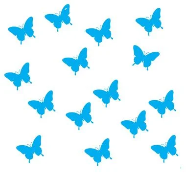 A group of blue butterfly pattern Stock Illustration