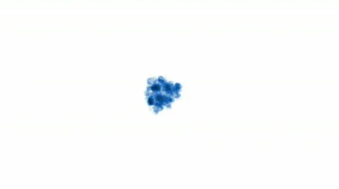 Group of blue rotation cottonwool,like as ink or smoke.Mixing,blending,cells,alv Video stock 792467