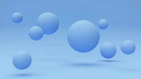 Group of blue sphere isolated on blue background. Circle pattern. 3D renderin イラスト素材