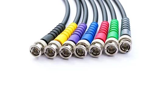Group of BNC connector jacks Stock Photos
