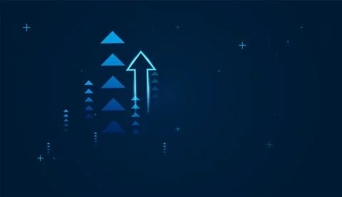 Group of bold blue arrows conveys optimism and achievement, modern flat arr.. Stock Illustration