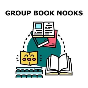 Group book nooks creating community and education concepts Stock Illustration
