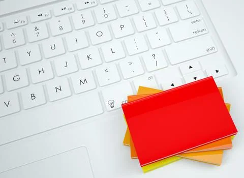 Group books on the keyboard Stock Illustration