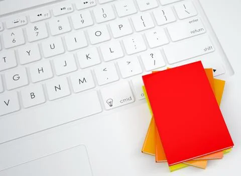 Group books on the keyboard Stock Illustration