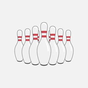Group of Bowling Pins Stock Illustration