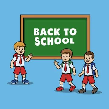 Group Of Boy Back To School Stock Illustration