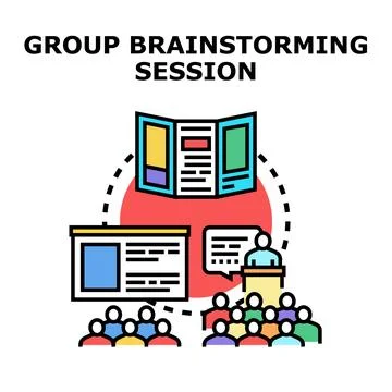 Group brainstorming session developing new business ideas Stock-Illustration