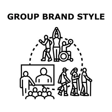 Group brand style representing diverse community and inclusion Stock Illustration
