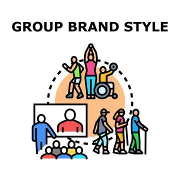Group brand style representing diverse community and inclusion Stock Illustration