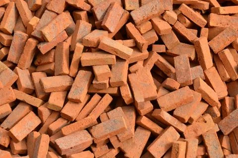 Group of bricks square construction materials Stock Photos
