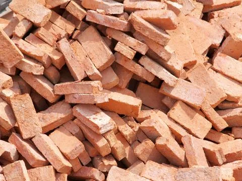 Group of bricks square construction materials Stock Photos