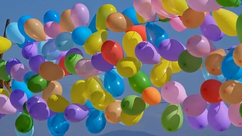 Group of bright balloons Stock Footage 119090638