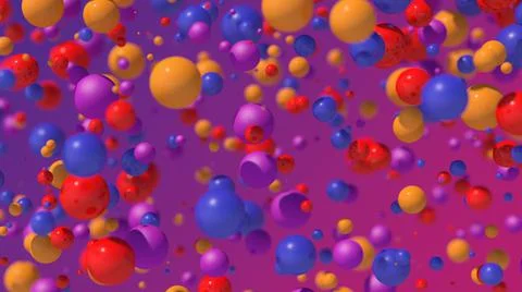 Group of bright colorful balls. Abstract illustration, 3d render, close-up. Stock Illustration