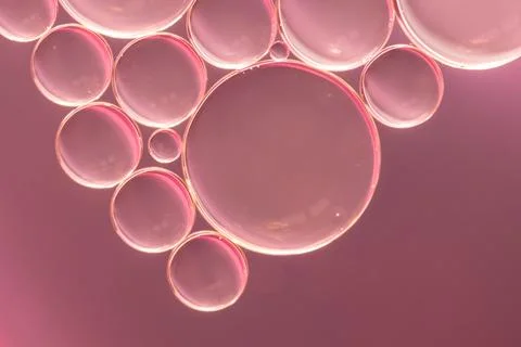 Group bubbles pink background Foto stock