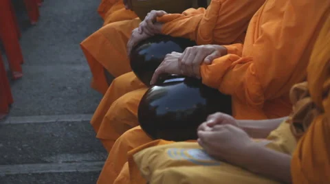 Group of Buddhist monks Video stock 60584559