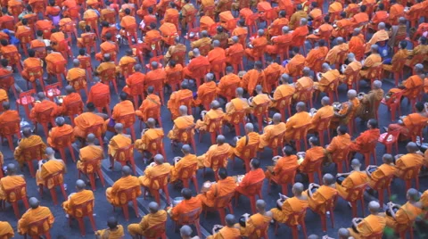 Group of Buddhist monks Stock Footage 60690497