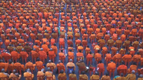 Group of Buddhist monks Stock Footage 60693323