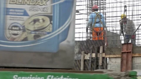 Group of builders in Chavin de Huantar, Peru. Stock Footage 125277401
