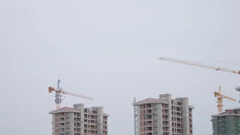 Group of buildings under construction Stock Footage 157623595