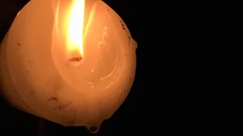 Group of burning candles on black background. Obscurity. Hope in the dark Video stock 115671805