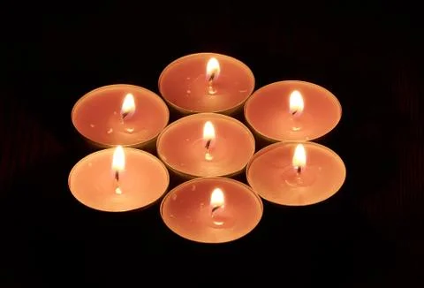 Group of burning candles Stock Photos