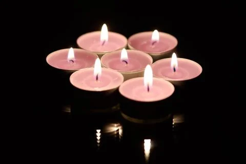 Group of burning candles Stock Photos