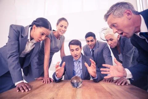 Group of business man predict the future 스톡 사진