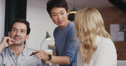 Group of business people using computer at meeting Stock Footage 56930513