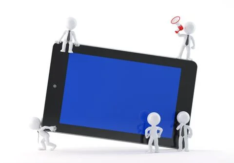 Group of business people using tablet Illustrazione stock