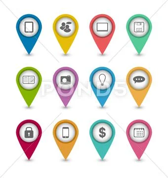 Group business pictogram icons for design your website Stock Illustration