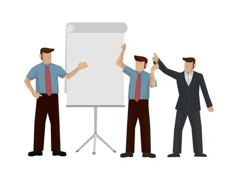 A group of businessman discussing work. Concept of business communication and Stock Illustration