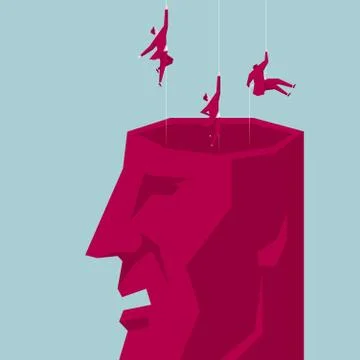A group of businessmen airborne from in the brain. Stock Illustration