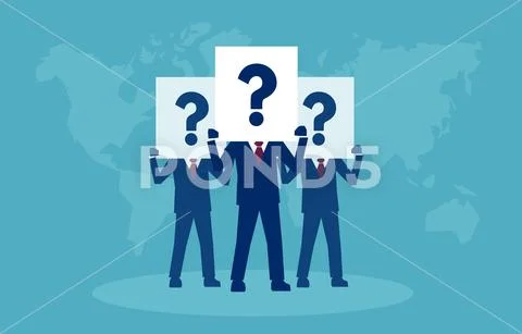 Group of businessmen in doubts about career Stock Illustration