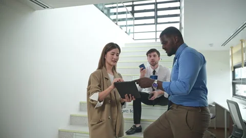 Group of businessperson using digital tablet Stock Footage 252411151