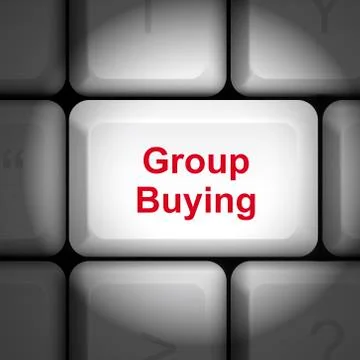 Group buying concept with computer keyboard Stock Illustration