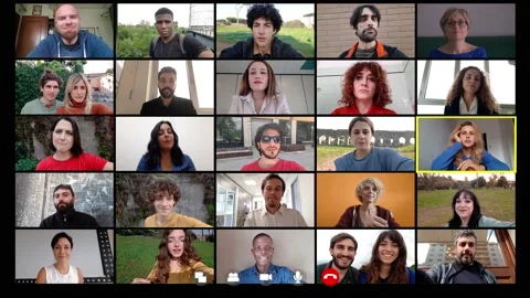 Group call 25 people Stock Footage 151502744