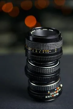 Group, camera lens and tools for photography, tech and gear for creativity with 写真素材