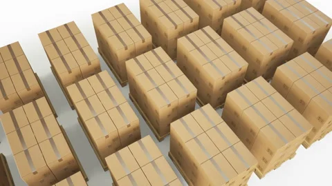 Group of cardboard boxes with goods, camera. 動画素材 112465967