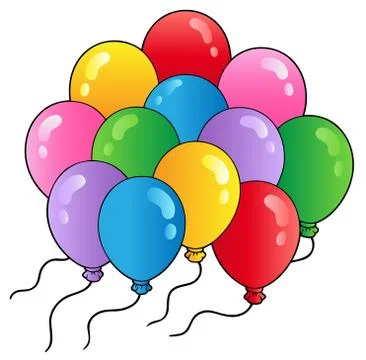 Group of cartoon balloons  Stock Illustration