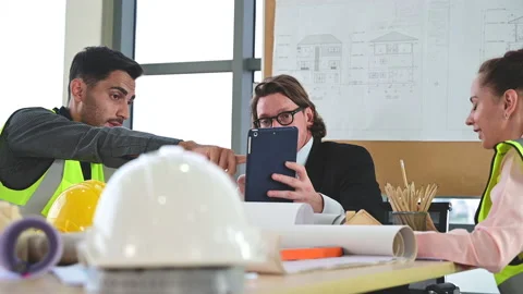 Group of Caucasian engineer teamwork meeting for a planning project. Stock-Footage 141992508