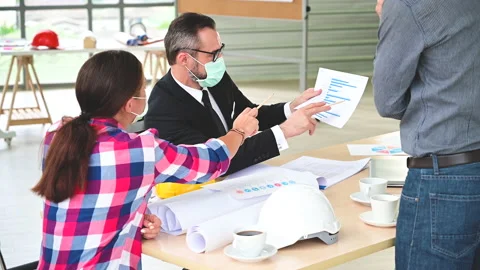 Group of Caucasian engineer teamwork meeting for a planning project. Stock-Footage 142561297