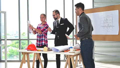 Group of Caucasian engineer teamwork meeting for a planning project. Stock-Footage 142561783