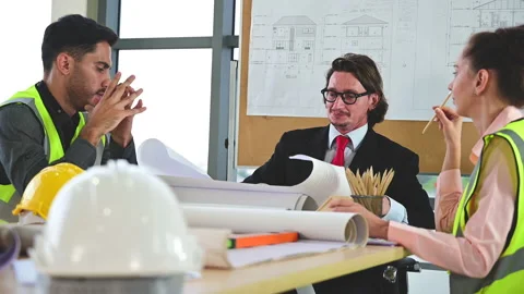 Group of Caucasian engineer teamwork meeting for a planning project. Stock-Footage 142914397