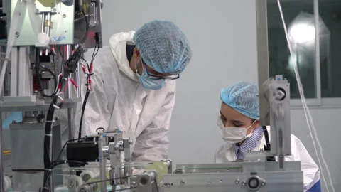 Group of caucasian worker man and woman in ppe suit discussion or talking t.. Stock Footage 246118438