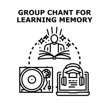 Group chant for learning memory and education development Stock Illustration
