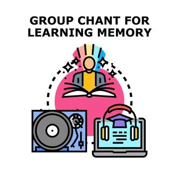 Group chant for learning memory and education development Stockillustratie