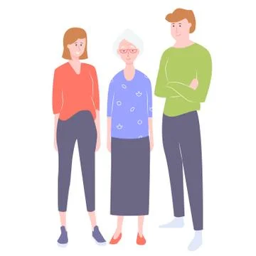 A group of characters relatives Ilustração Stock