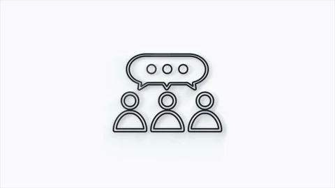 Group Chat. 3d People group with bubble speeche on white background. Stock Footage 156134027