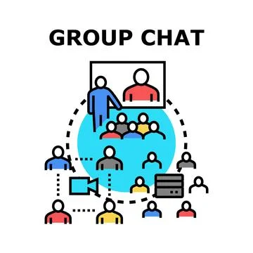Group chat communication network concept illustration Stock Illustration