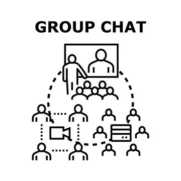 Group chat communication network concept illustration Stock Illustration